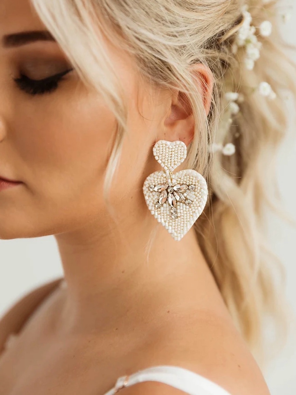 Bride Straight to My Heart Bridal Beaded Earrings